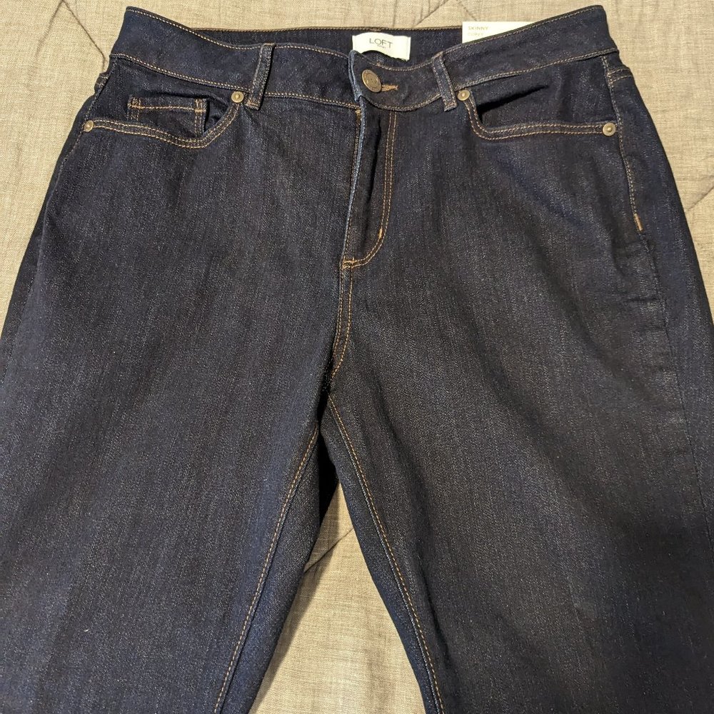 Loft Skinny Curvy Dark Denim Jeans